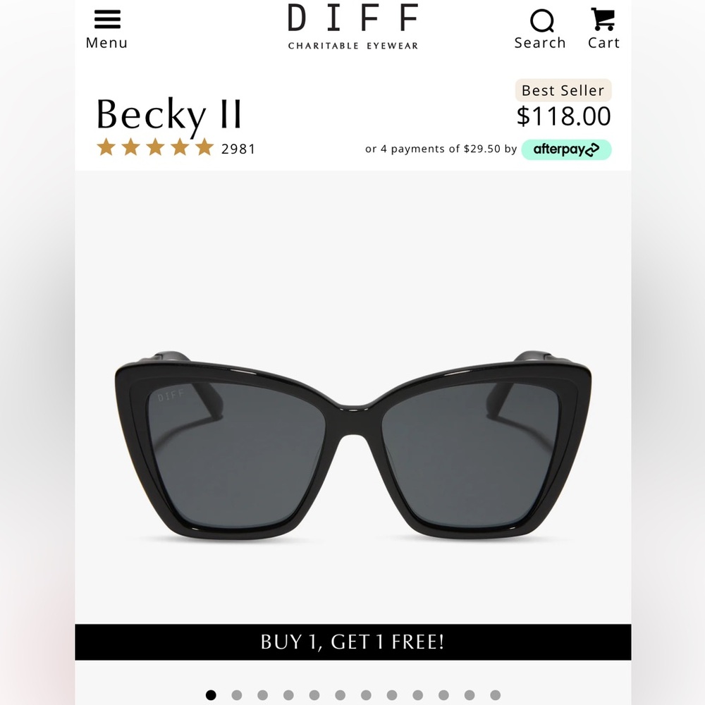 DIFF Eyewear Becky II 2 Sunglasses Polarized
Never worn
No scratches